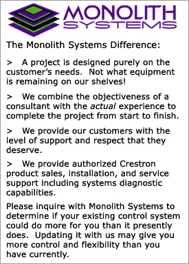 Monolith Systems - AV Installation NY